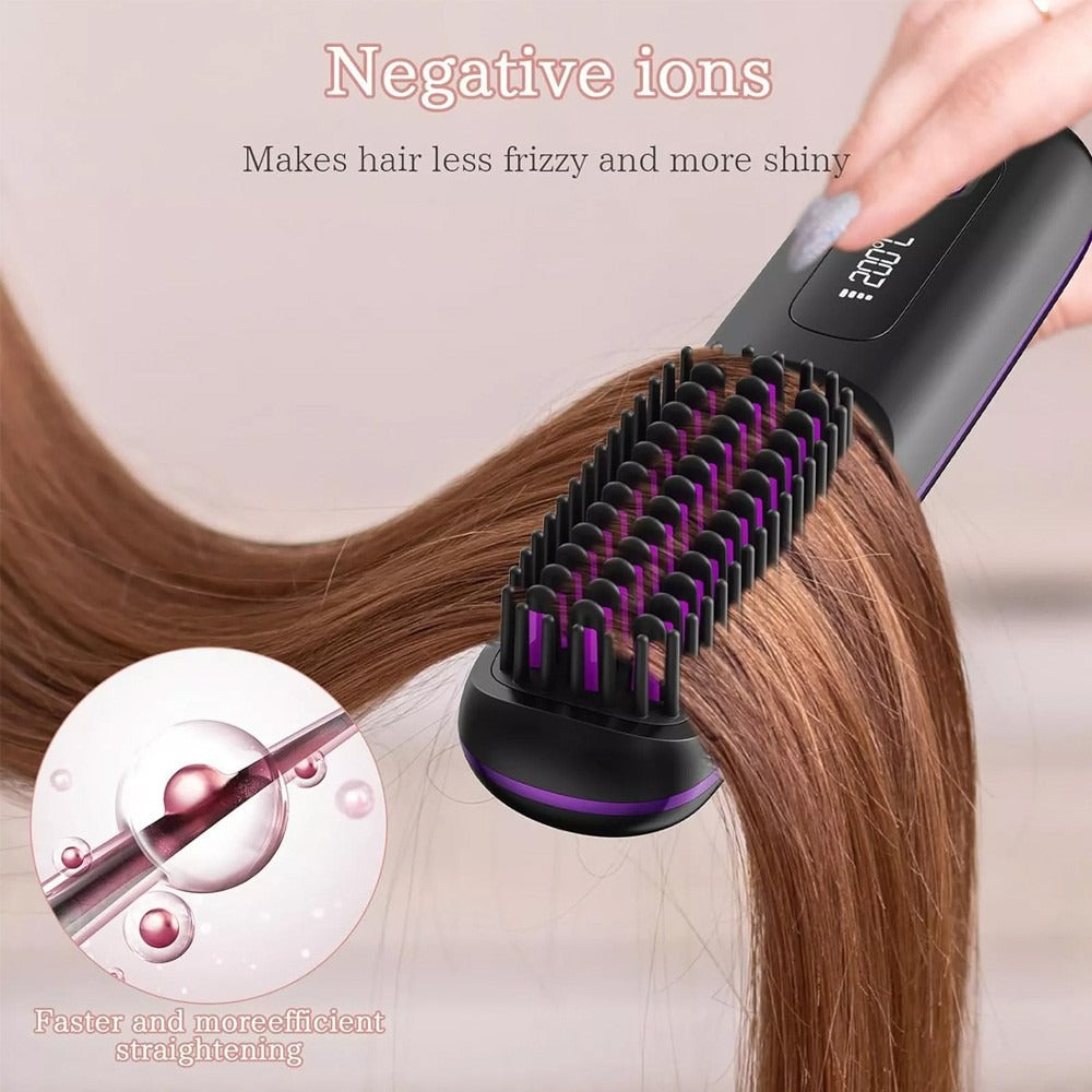 Mini Brosse à Lisser Sans Fil