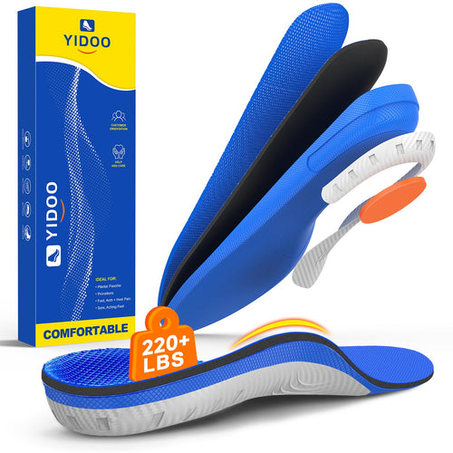 220+lbs Plantar Fasciitis High Arch Support Insoles Men Women-Orthotics Shoe Inserts Flat Feet Pain ReliefWork Sneakers Shoe Insoles -Standing All Day Heavy Duty Support